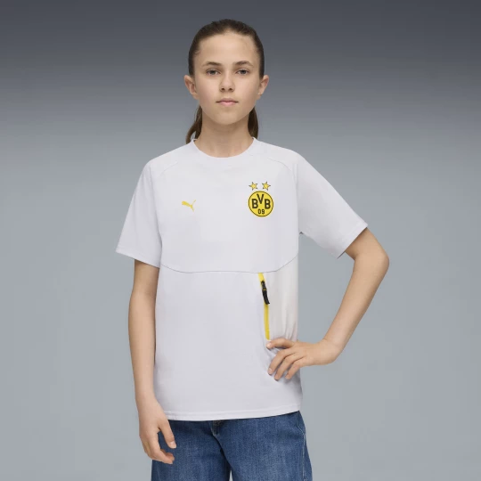Obrázek produktu Borussia Dortmund PUMATECH Pocket Tee Youth, Clothing, Silver Mist/Faster Yellow