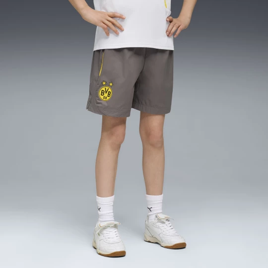 Obrázek produktu Borussia Dortmund PUMATECH Relaxed Shorts Youth, Clothing, Cool Dark Gray/Faster Yellow