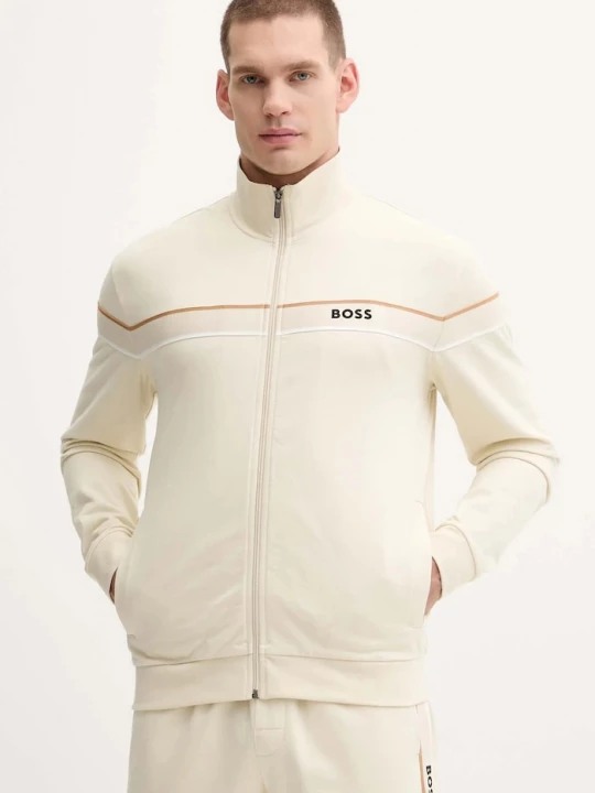 Obrázek produktu BOSS Bavlněná mikina BOSS Iconic Jacket Zip béžová