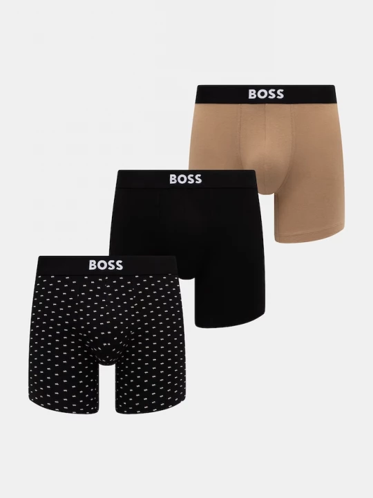 Obrázek produktu BOSS boxerky pánské bavlněné s elastanem BoxerBr3P ONE D 3-pack béžová