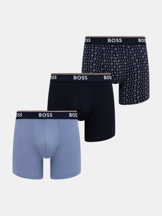 Obrázek produktu BOSS boxerky pánské s bavlnou BoxerBr 3P Power Des 3-pack modrá