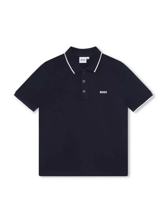 Obrázek produktu BOSS Dětská bavlněná polokošile BOSS námořnická modř