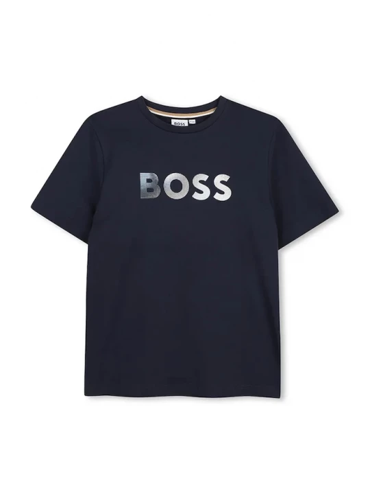 Obrázek produktu BOSS Dětské bavlněné tričko BOSS námořnická modř