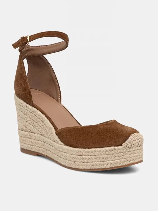Obrázek produktu BOSS espadrily na klínku dámské semišové Madeira hnědá