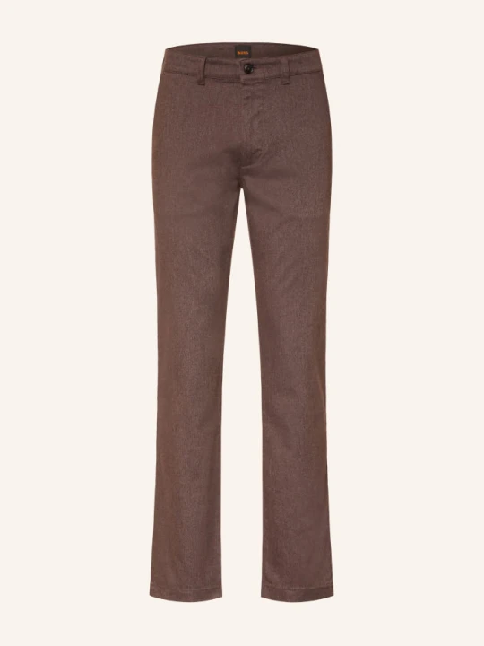 Obrázek produktu Boss Flanelové Chino Kalhoty, Střih Slim Fit tmavě hnědá