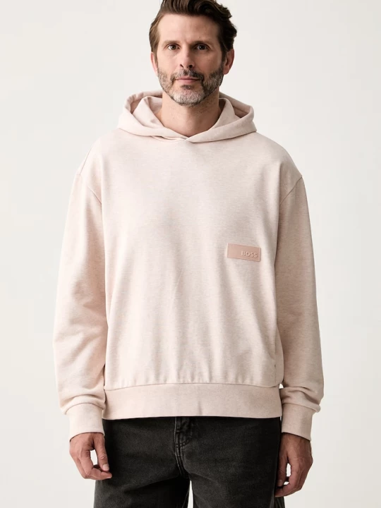 Obrázek produktu BOSS Green mikina s kapucí pánská s bavlnou SW_Hoodie růžová