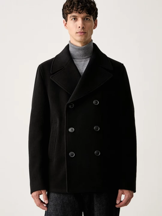Obrázek produktu BOSS kabát pánský s vlnou H-Hyde-Peacoat-264 černá