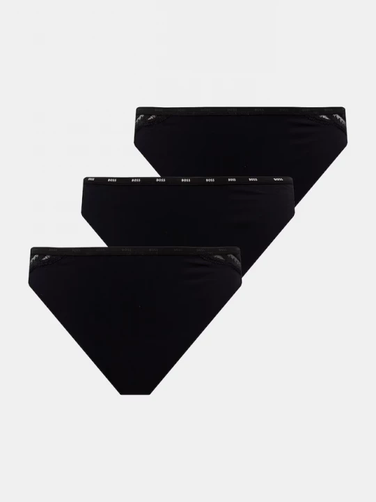 Obrázek produktu BOSS kalhotky dámské 3P LACE BRAZILIAN 3-pack černá