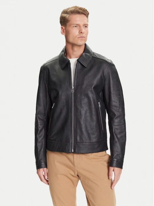 Obrázek produktu BOSS Kožená bunda H-Mapson4 50543214 Černá Regular Fit