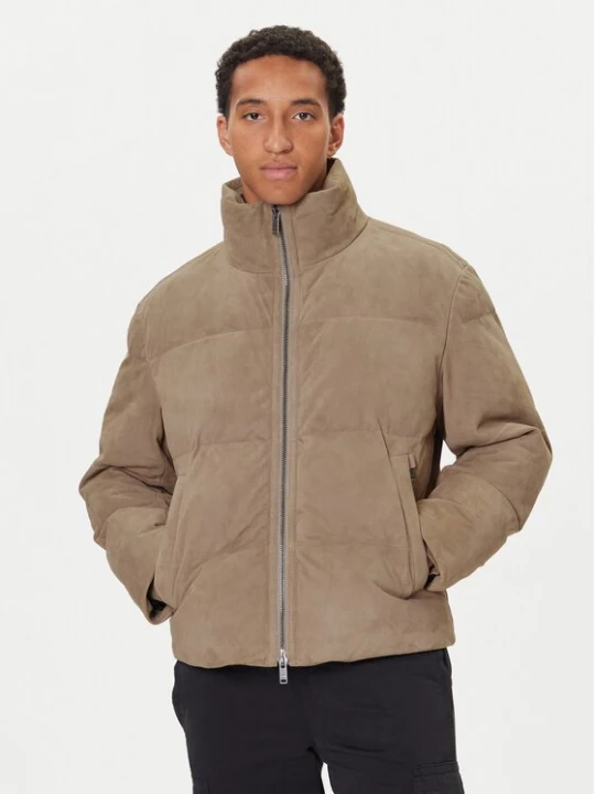 Obrázek produktu BOSS Kožená bunda Jocamp 50547546 Béžová Relaxed Fit
