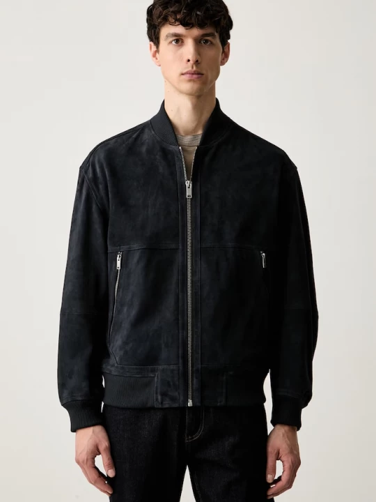 Obrázek produktu BOSS Orange bomber pánský semišový Jonorve námořnická modř