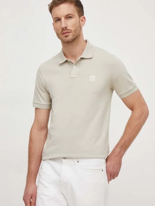 Obrázek produktu BOSS Orange polo pánské bavlněné s elastanem Passenger zelená