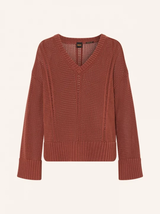 Obrázek produktu Boss Oversized Svetr Fevran tmavě oranžová / světle růžová