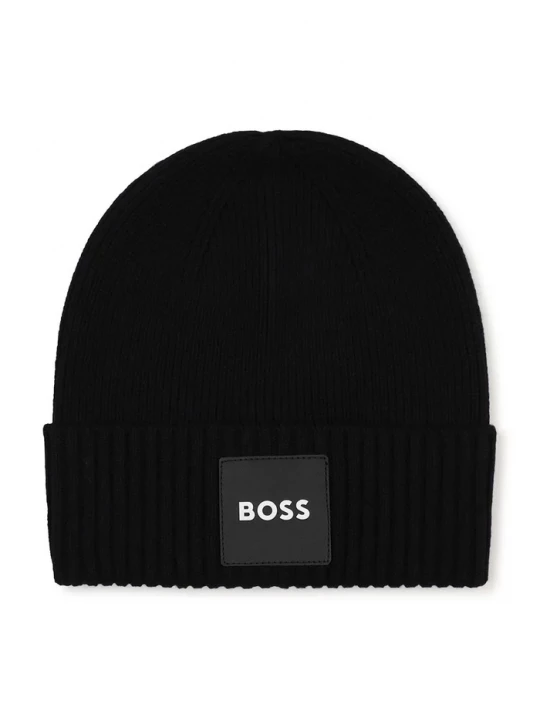 Obrázek produktu BOSS pletená čepice dětská s bavlnou černá