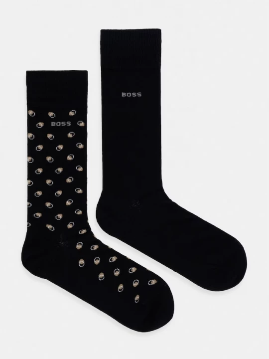 Obrázek produktu BOSS ponožky pánské s bavlnou 2P RS Minipattern 2-pack černá