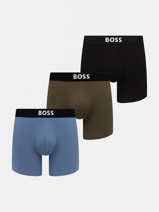 Obrázek produktu BOSS přiléhavé boxerky pánské bavlněné elastanem BoxerBr 3P ONE 3-pack zelená