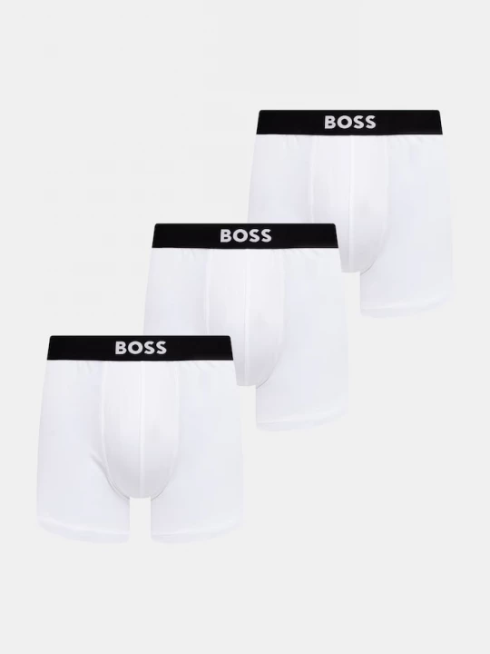 Obrázek produktu BOSS přiléhavé boxerky pánské bavlněné s elastanem BoxerBr 3P BOSS ONE 3-pack bílá
