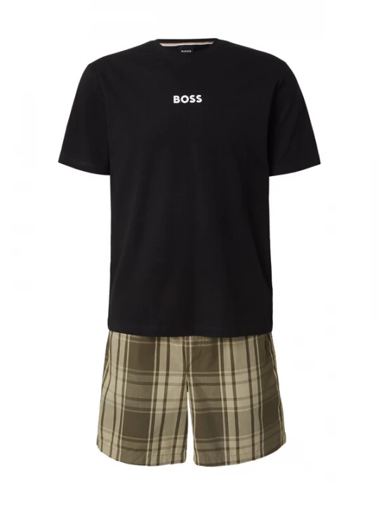 Obrázek produktu BOSS Pyžamo krátké 'Easy' khaki / olivová / černá