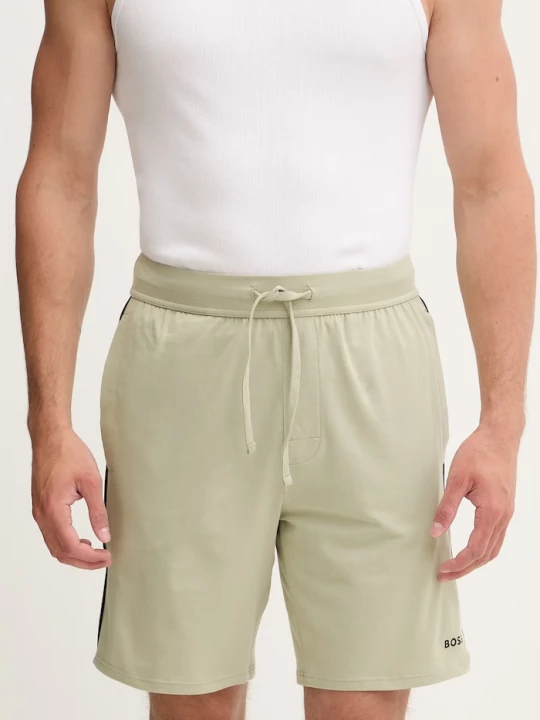 Obrázek produktu BOSS pyžamové šortky pánské bavlněné s elastanem Unique Shorts zelená