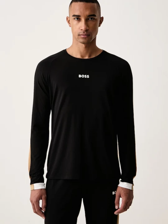 Obrázek produktu BOSS pyžamové tričko s dlouhým rukávem pánské s bavlnou Balance LS-Shirt černá