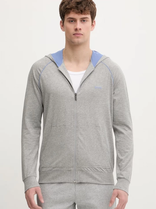 Obrázek produktu BOSS rozepínací mikina s kapucí pánská bavlněná s elastanem Mix&Match Jacket H