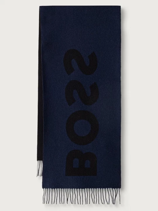 Obrázek produktu BOSS šála pánská s vlnou Rikard_35*180 černá