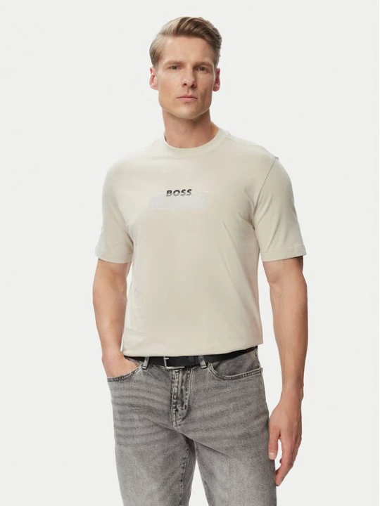 Obrázek produktu BOSS T-Shirt Logo Tape 50566606 Béžová Regular Fit