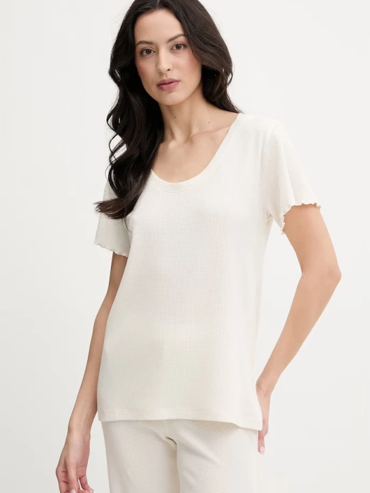 Obrázek produktu BOSS tričkové pyžamo dámské modalem Cosy Waffle T-Shirt béžová