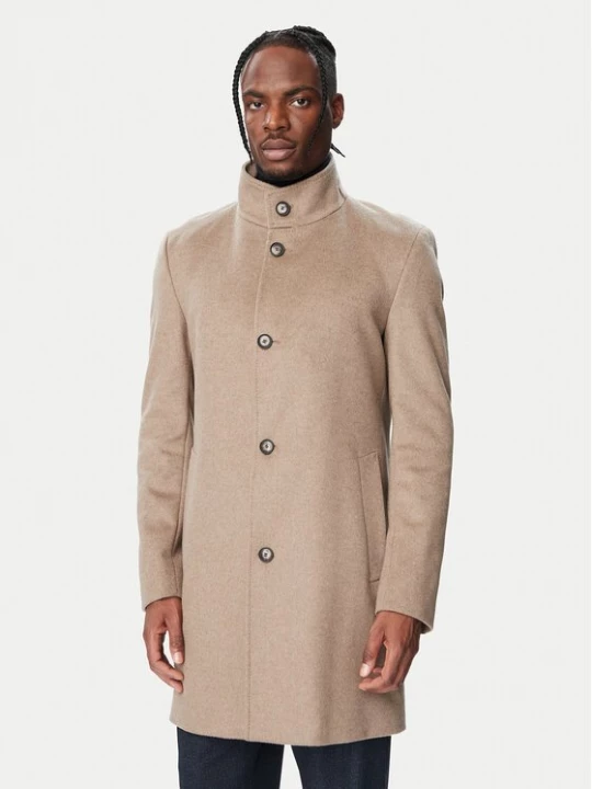 Obrázek produktu BOSS Vlněný kabát H-Hyde-SU-264 50571853 Tmavě béžová Slim Fit