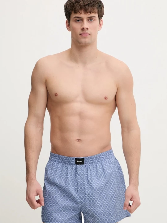 Obrázek produktu BOSS volné pánské bavlněné boxerky 2P Boxer S. CW Peach 2-pack modrá