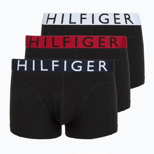 Obrázek produktu Boxerky Tommy Hilfiger Trunk WB 3 pairs medium red / tommy hilfiger white / desert sky Černá