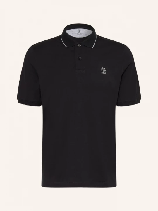 Obrázek produktu Brunello Cucinelli Jerseyové Polo Tričko černá / šedá