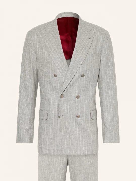Obrázek produktu Brunello Cucinelli Oblek Slim Fit světle šedá / bílá