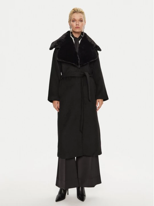 Obrázek produktu Bruuns Bazaar Vlněný kabát Furra BBW4109 Černá Loose Fit
