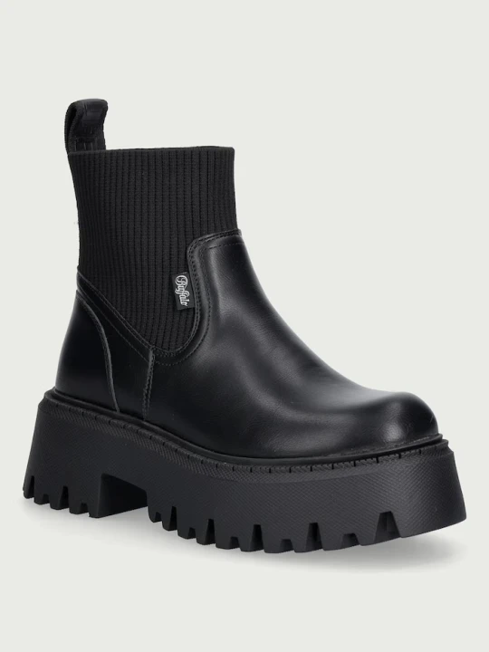 Obrázek produktu Buffalo kotníkové boty na platformě dámské Aspen Chelsea Knit černá