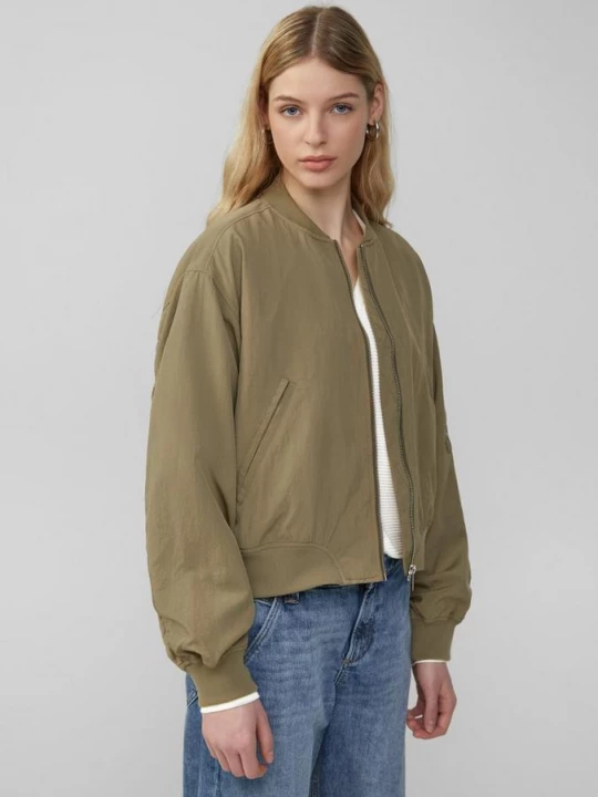 Obrázek produktu Bunda typu bomber se stojáčkem a žebrovanými lemy QS olivová