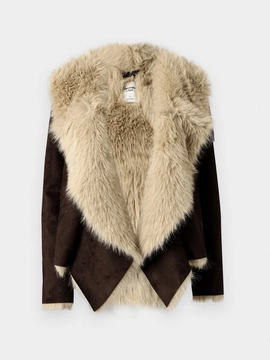 Obrázek produktu Bunda z umělé kůže Abercrombie & Fitch hnědá