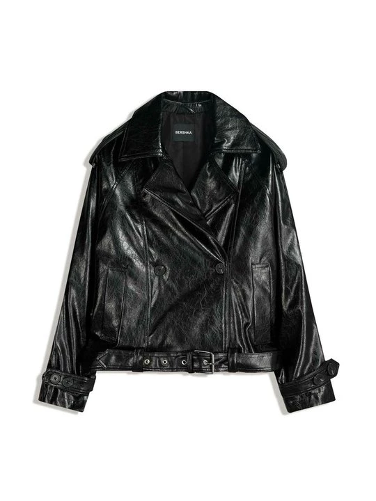Obrázek produktu Bunda z umělé kůže Bershka černá