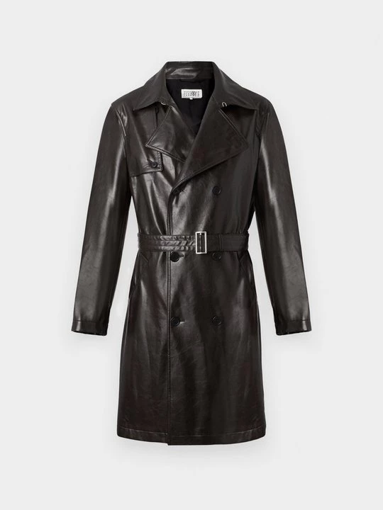 Obrázek produktu Bunda z umělé kůže MM6 Maison Margiela tmavě hnědá