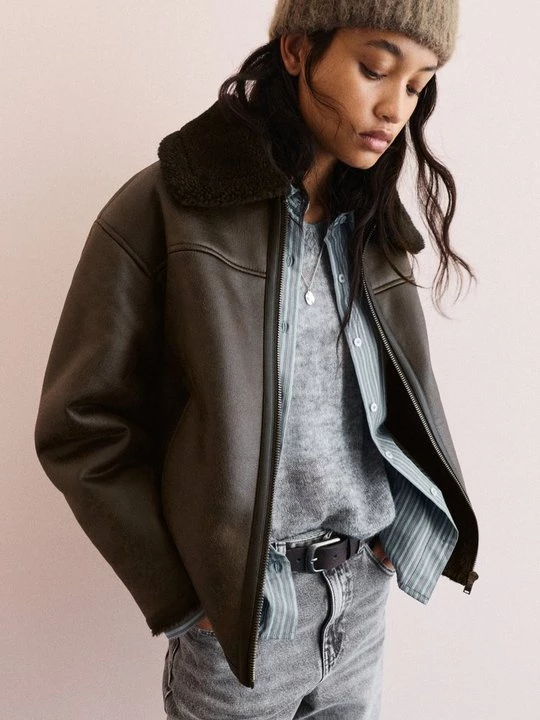 Obrázek produktu Bunda z umělé kůže PULL&BEAR hnědá