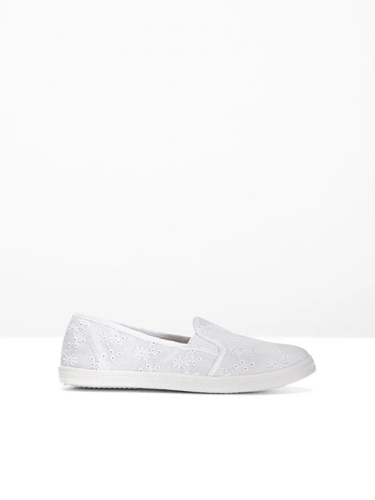 Obrázek produktu Buty wsuwane z ażurowanym haftem BonPrix biały