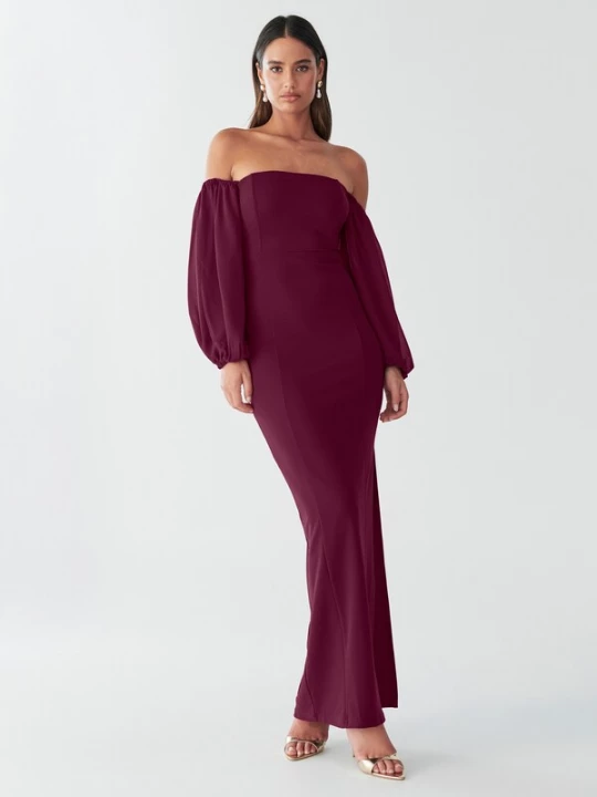 Obrázek produktu BWLDR Šaty 'KYRA MAXI DRESS' burgundská červeň