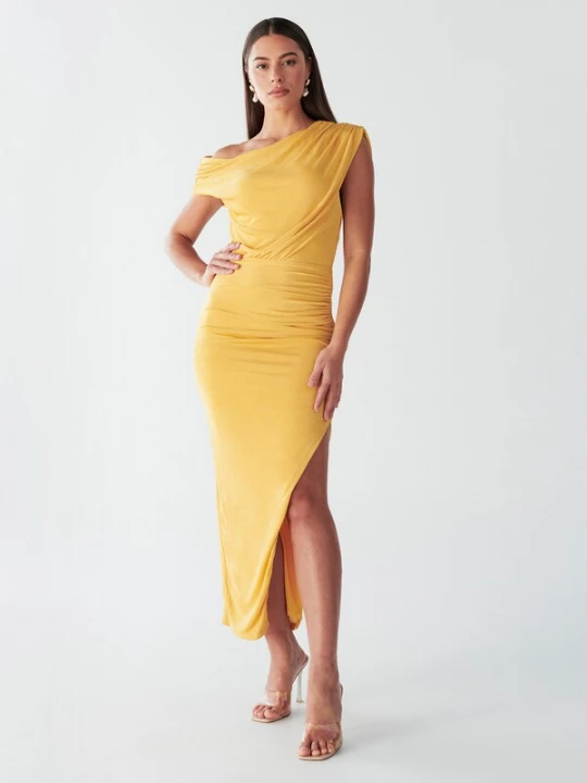 Obrázek produktu BWLDR Šaty 'VELEDA MIDI DRESS' žlutá