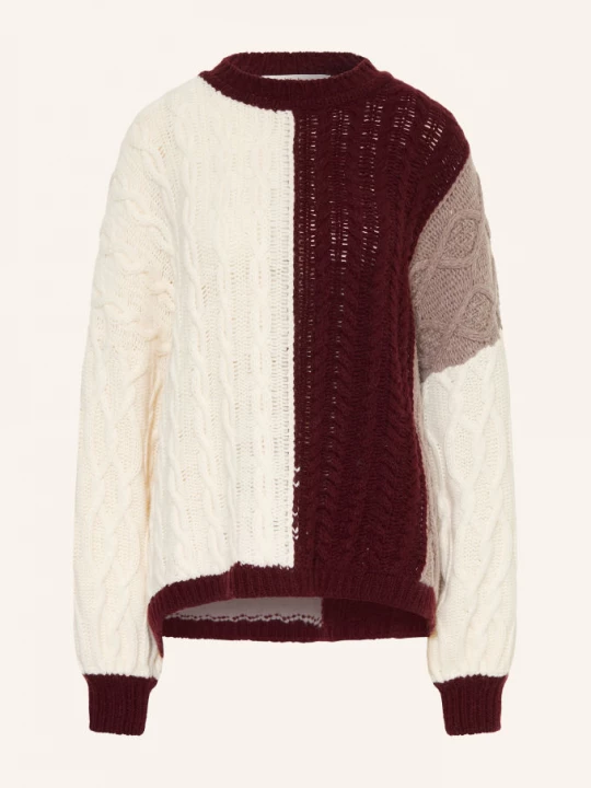 Obrázek produktu By Aylin Koenig Oversized Svetr Lisbeth bílá / černošedá / tmavě červená