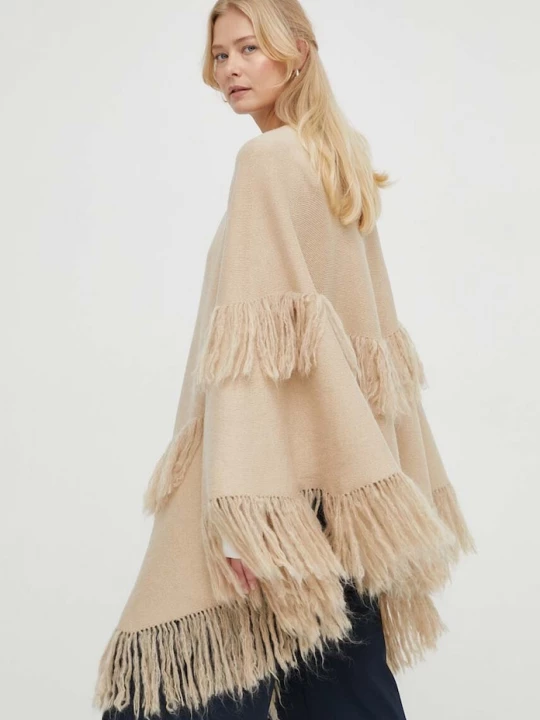 Obrázek produktu By Malene Birger Vlněné pončo By Malene Birger béžová