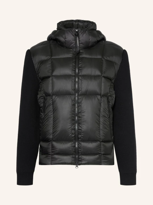 Obrázek produktu C.P. Company Péřové Bundy Z Kombinace Materiálů S Merino Vlnou černá