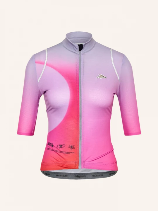 Obrázek produktu Café Du Cycliste Cyklistický Dres Mona neonově růžová / světle fialová CAFÉ DU CYCLISTE