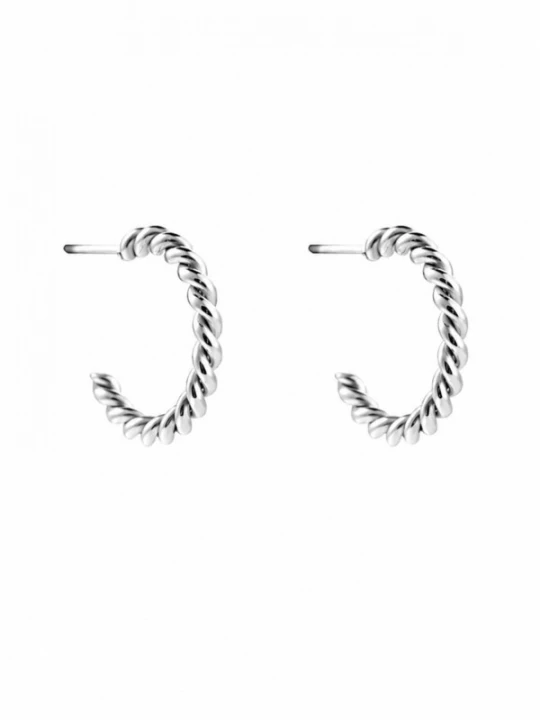 Obrázek produktu Cala Rose Náušnice 'BRAIDED HOOPS' stříbrná