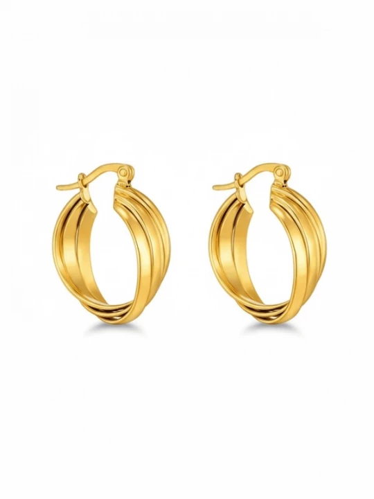 Obrázek produktu Cala Rose Náušnice 'TRIPLE RIDGE HOOPS' zlatá