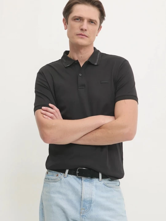 Obrázek produktu Calvin Klein Bavlněné polo tričko Calvin Klein černá